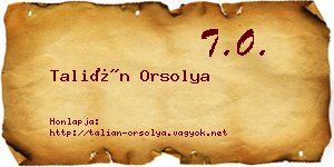 Talián Orsolya névjegykártya
